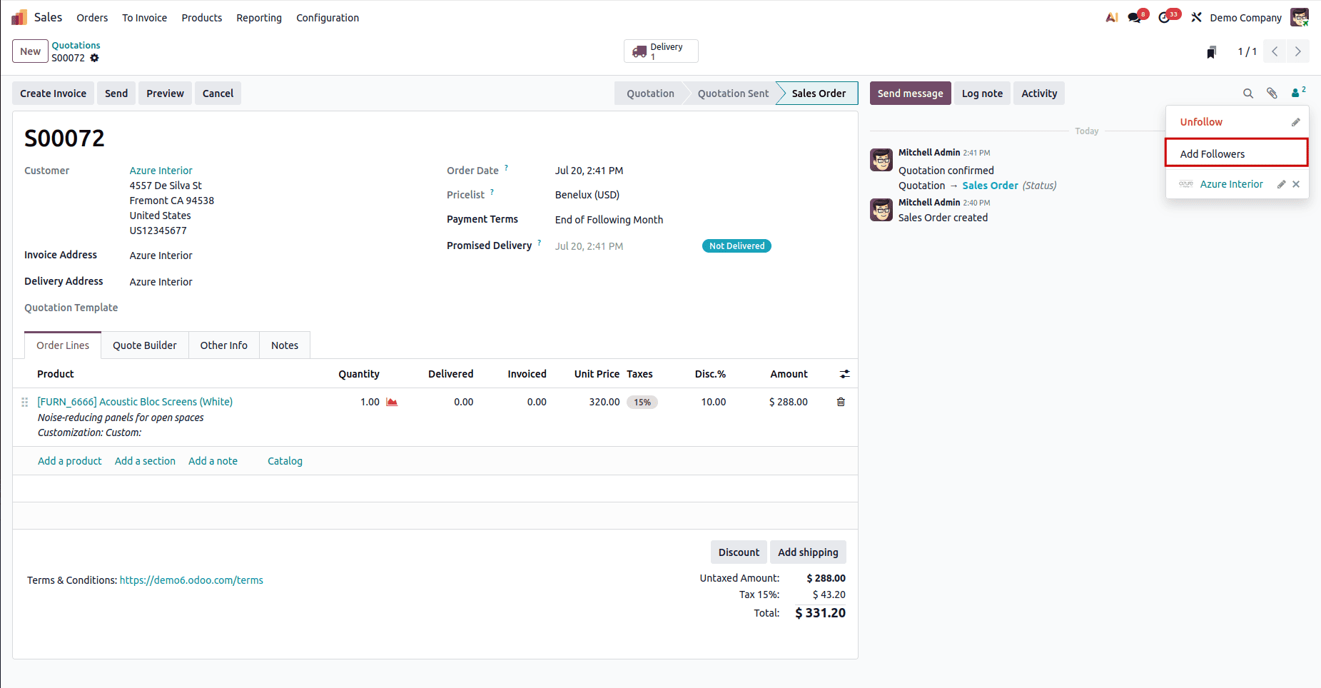 How to Dynamically Add and Remove Followers in Odoo 19 Studio-cybrosys