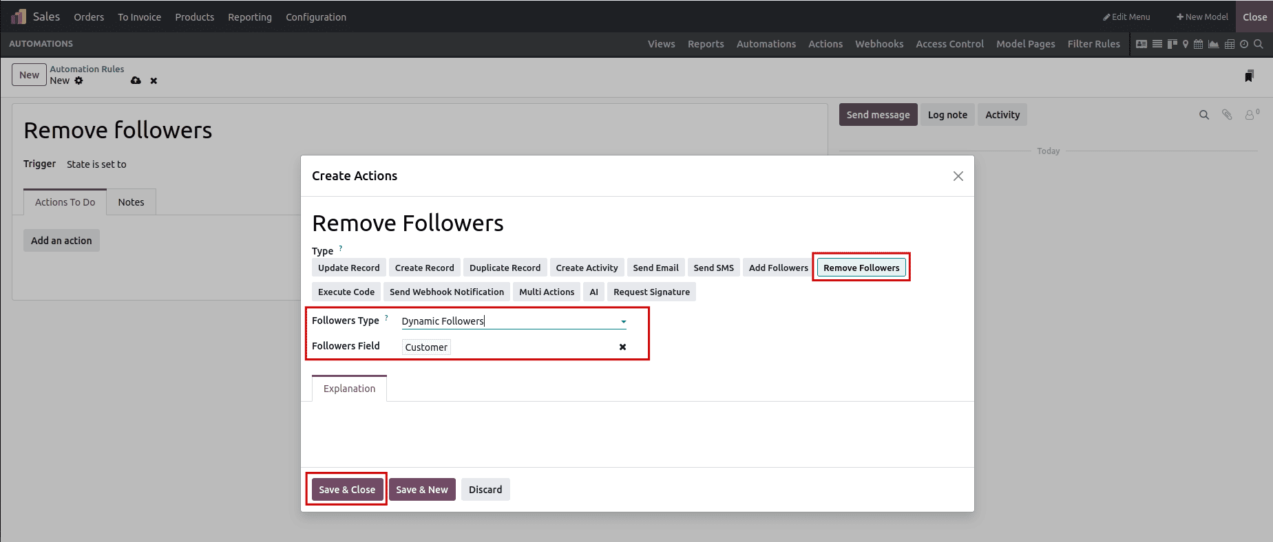How to Dynamically Add and Remove Followers in Odoo 19 Studio-cybrosys