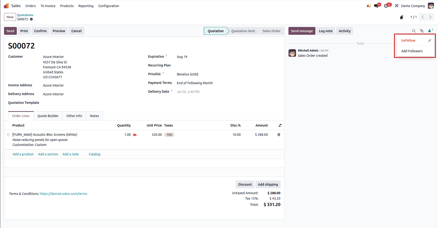 How to Dynamically Add and Remove Followers in Odoo 19 Studio-cybrosys