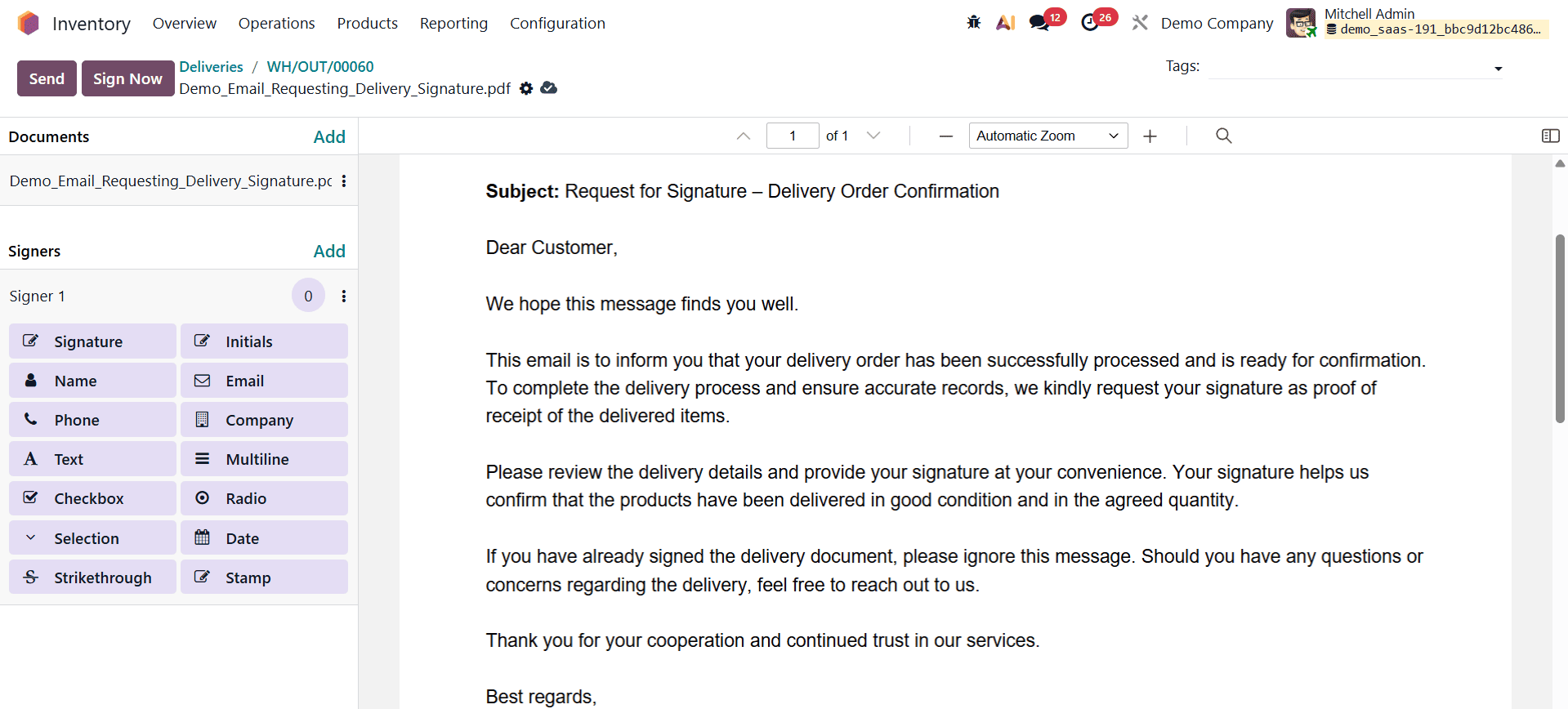 How to Enable and Use Delivery Order Signatures in Odoo 19-cybrosys
