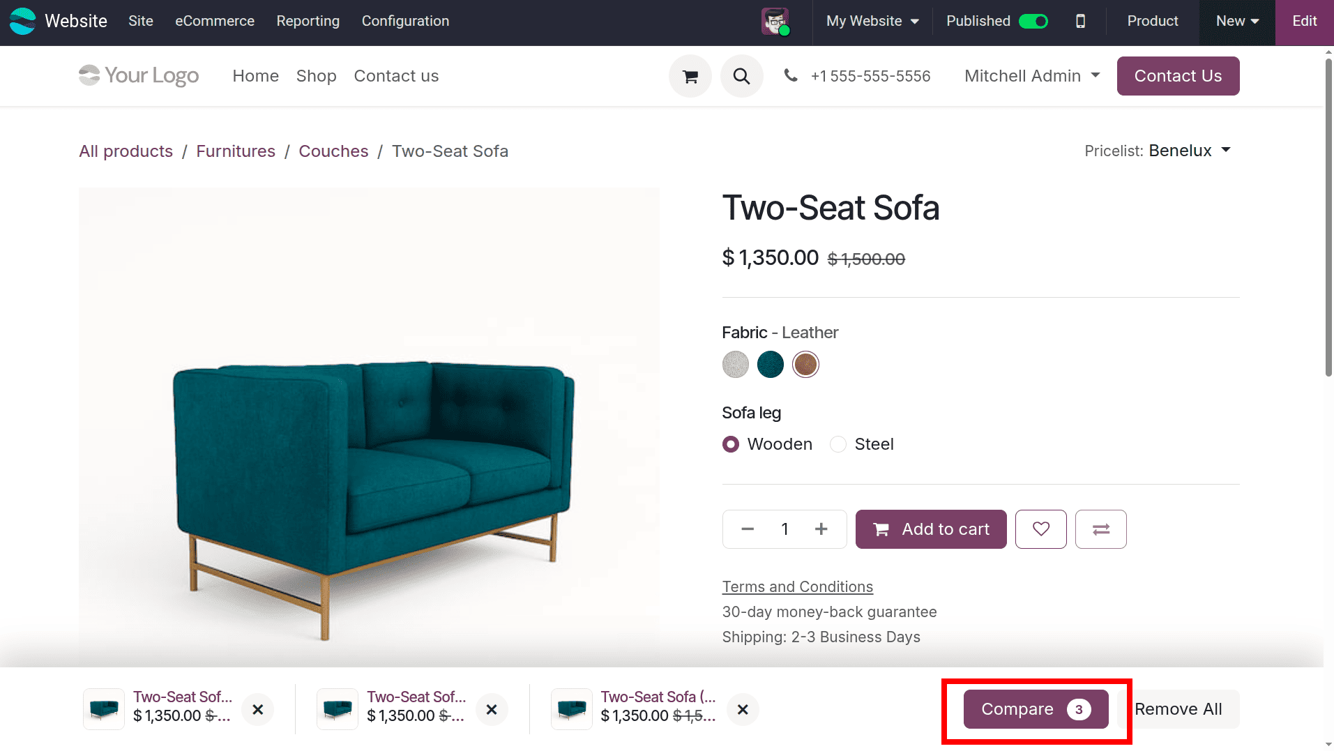 How to Enable and Use Product Comparison in Odoo 19 Website-cybrosys