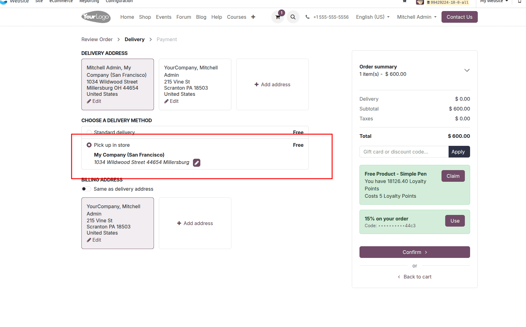 How to Enable In-Store Pickup and Payment for Your Odoo 18 E-Commerce Store-cybrosys