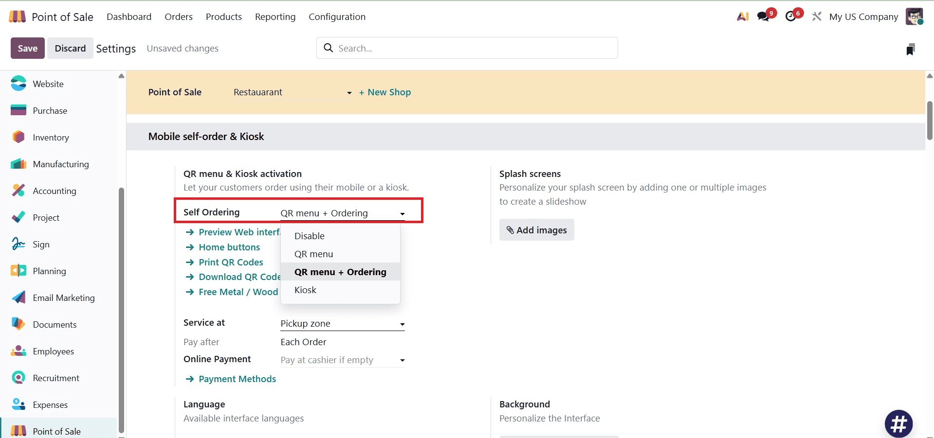 How to Enable Self-Service Ordering in Odoo 19 POS (Mobile + Kiosk Explained)-cybrosys