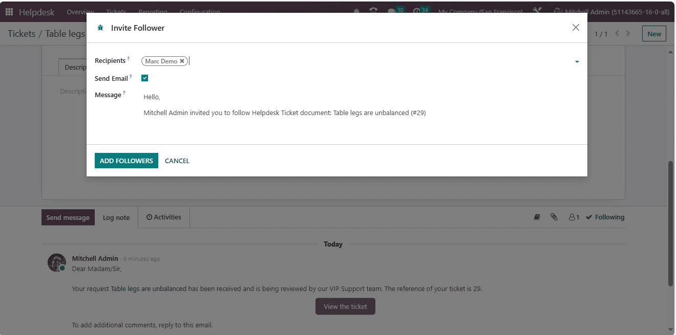 How to Enable Ticket Assignments in Odoo 16 Helpdesk App-cybrosys