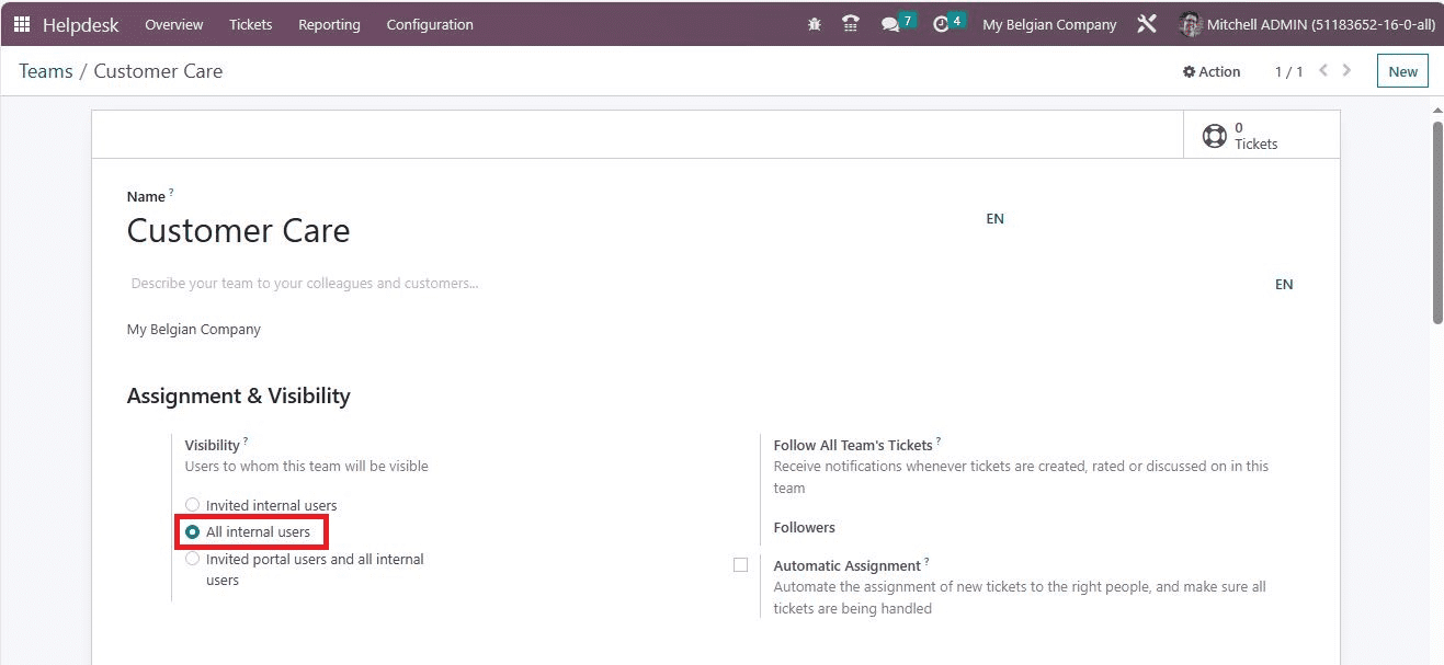 How to Enable Ticket Assignments in Odoo 16 Helpdesk App-cybrosys