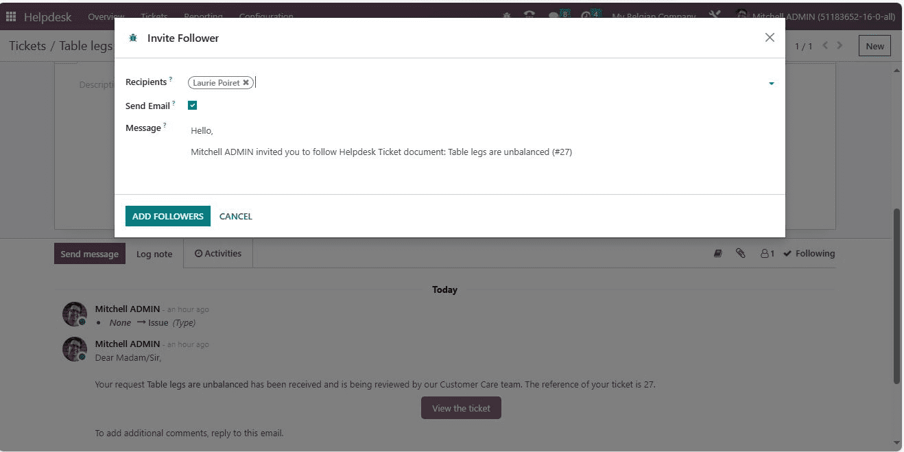 How to Enable Ticket Assignments in Odoo 16 Helpdesk App-cybrosys