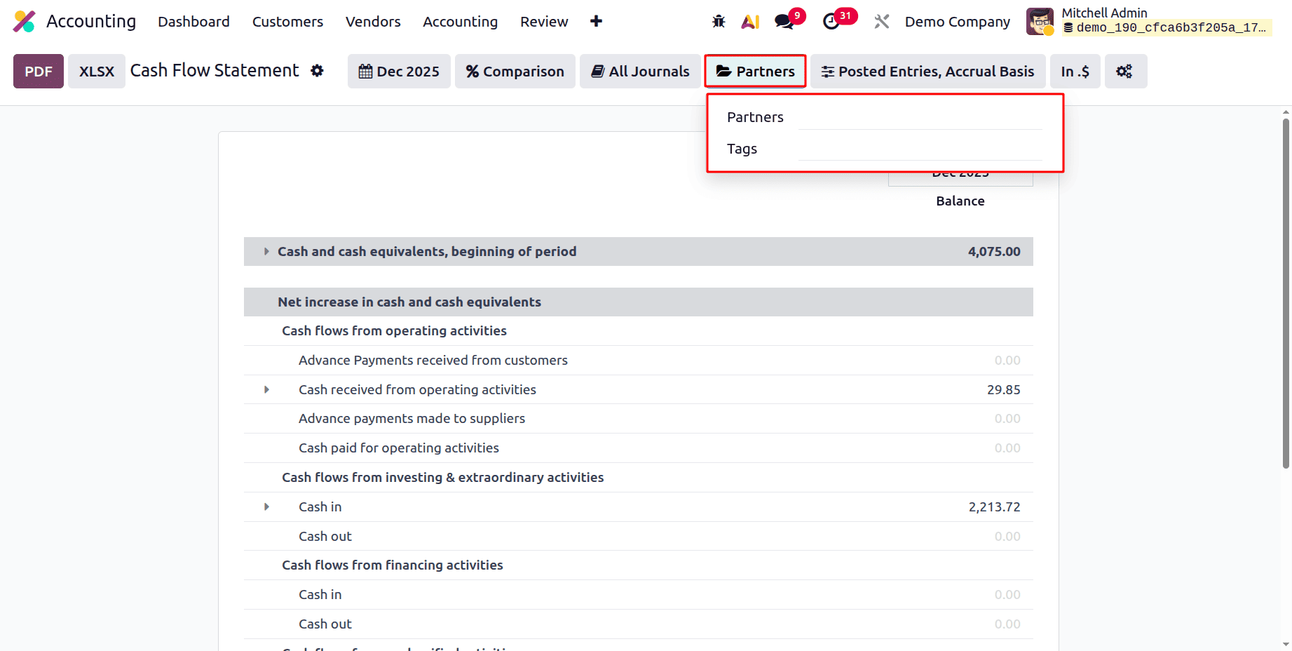 How to Generate a Cash Flow Statement in Odoo 19 Accounting-cybrosys
