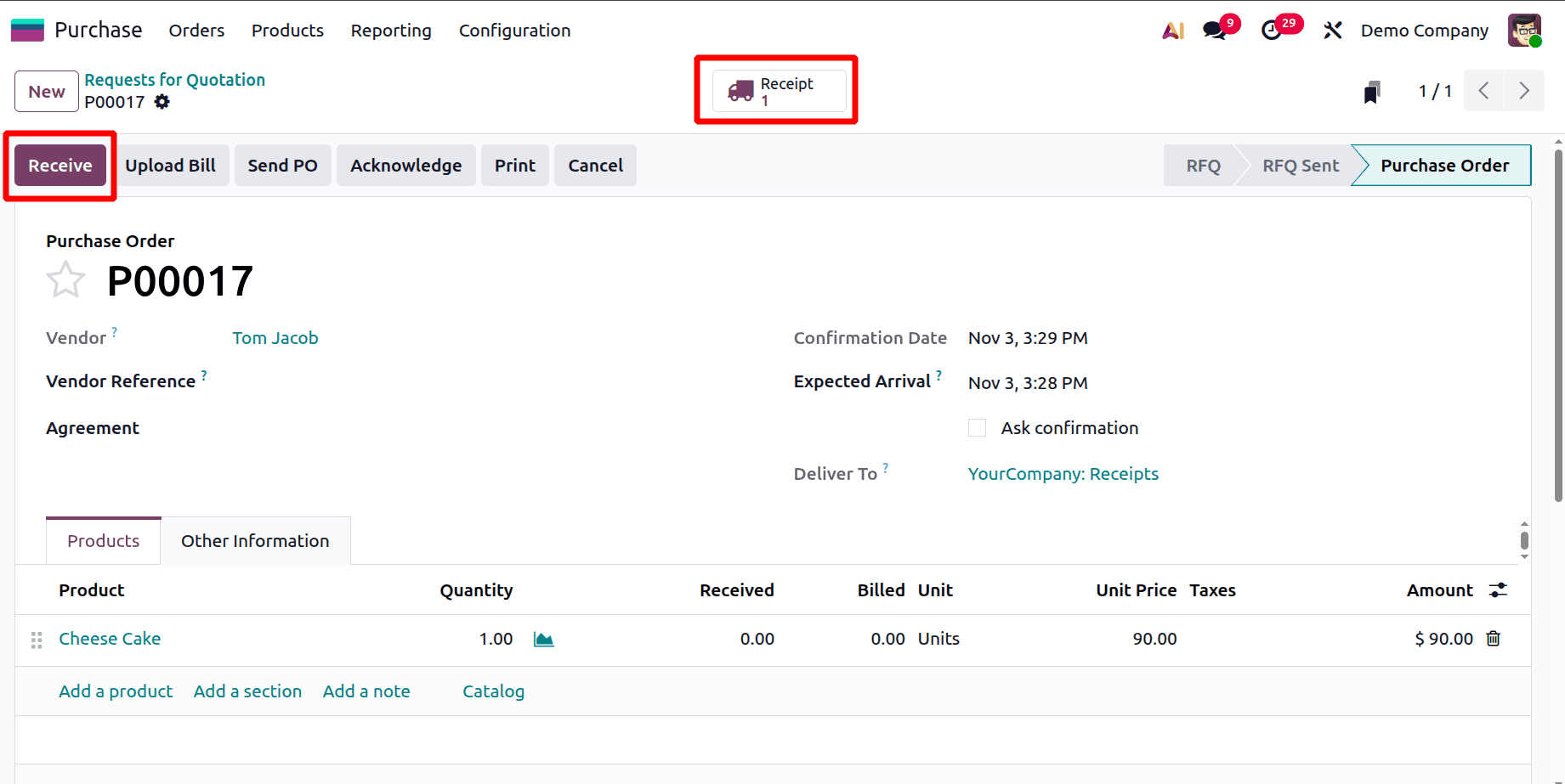 How to Generate a Vendor Bill for a Purchase Order in Odoo 19-cybrosys