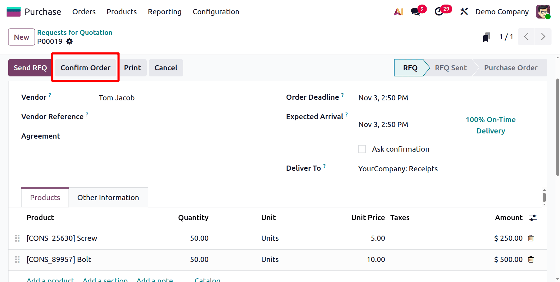 How to Generate a Vendor Bill for a Purchase Order in Odoo 19-cybrosys