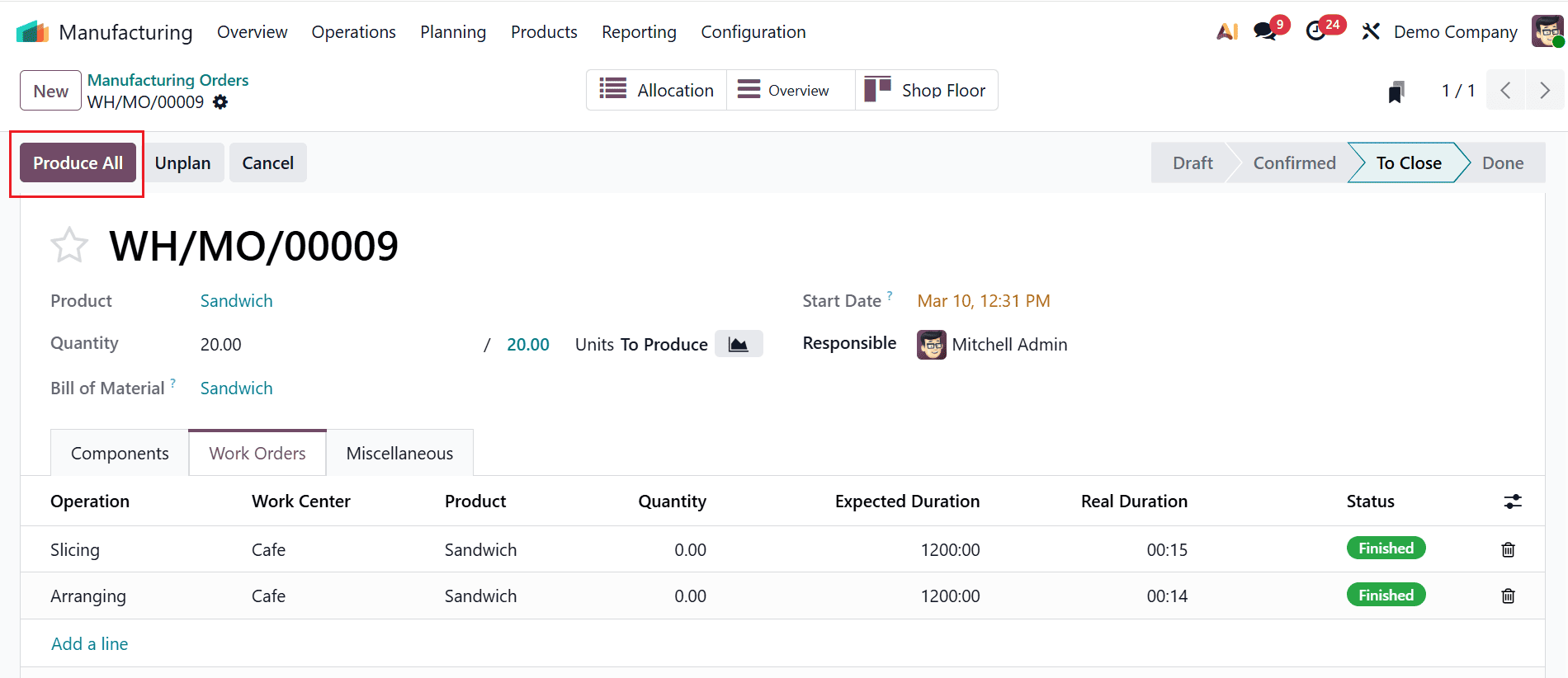 How to Generate Allocation Reports for Manufacturing Orders in Odoo 19-cybrosys