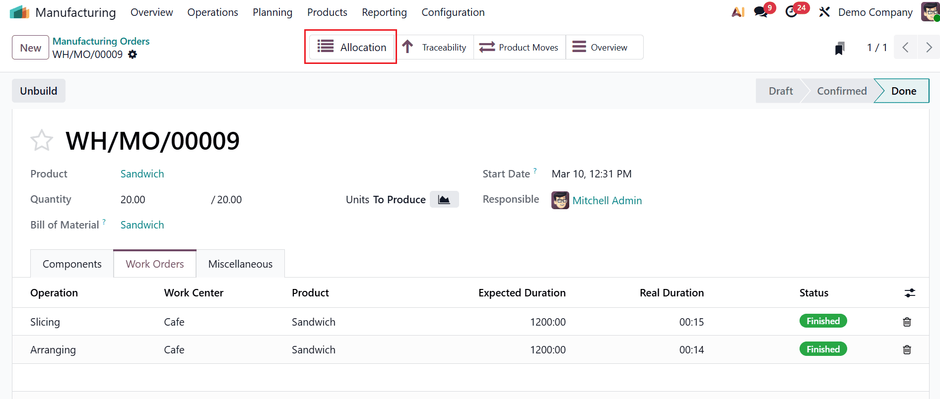 How to Generate Allocation Reports for Manufacturing Orders in Odoo 19-cybrosys