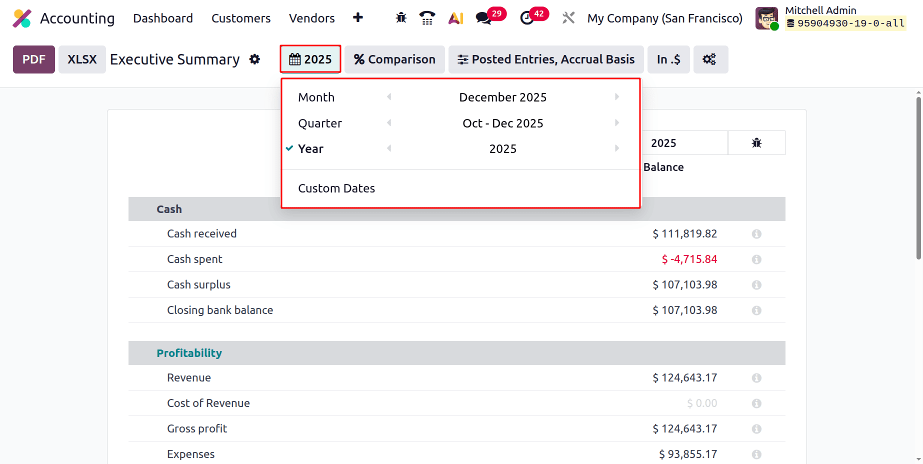 How to Generate an Executive Summary Report in Odoo 19 Accounting-cybrosys