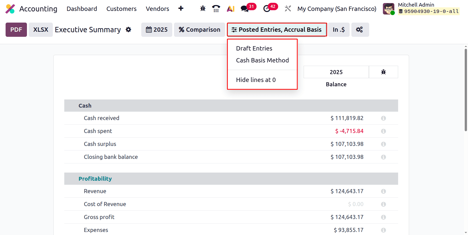 How to Generate an Executive Summary Report in Odoo 19 Accounting-cybrosys