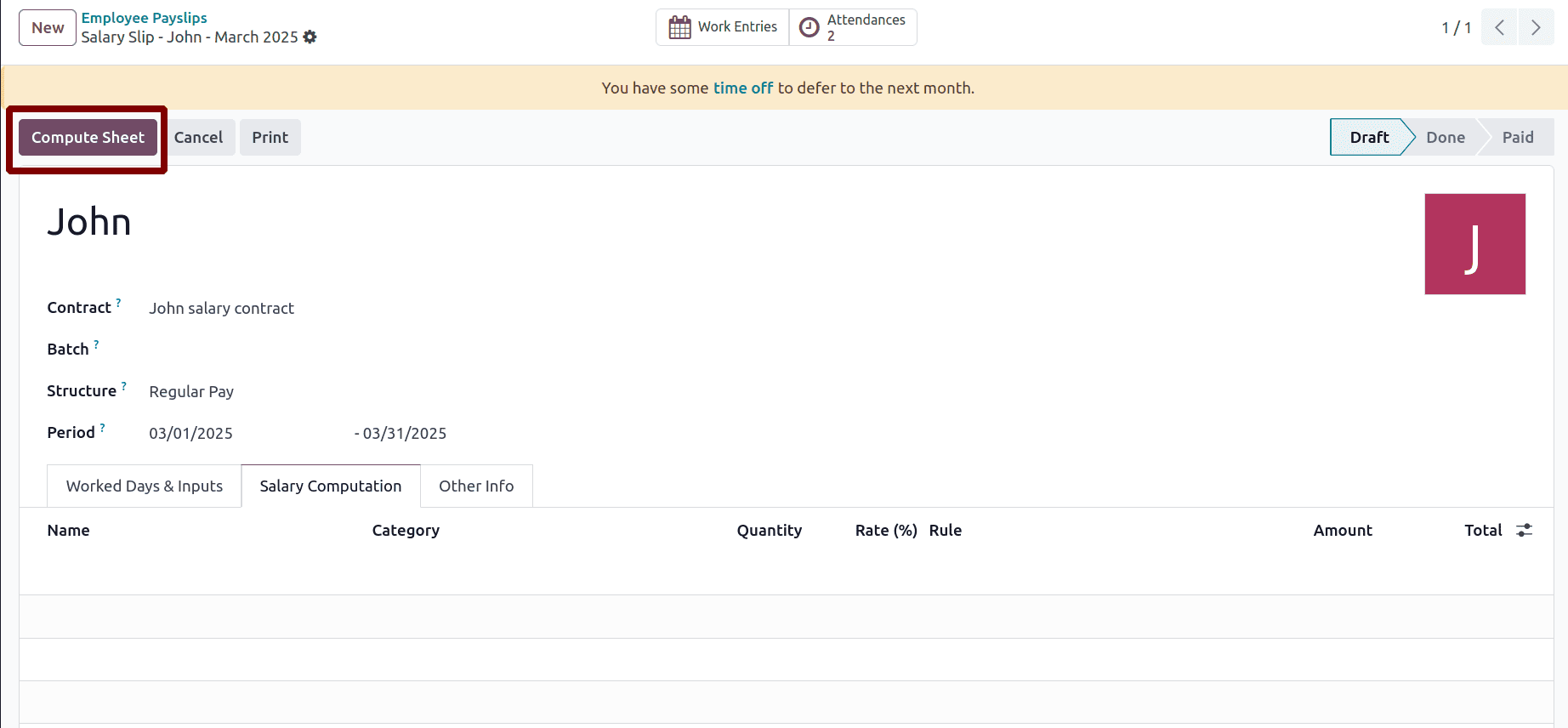 How to Generate Payslip based on Employee Attendance in Odoo 18-cybrosys