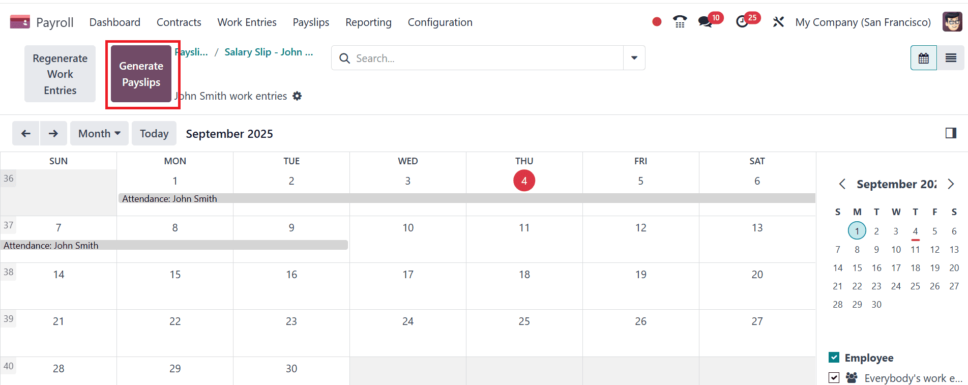 How to Generate Payslip based on Employee Shifts in Odoo 18-cybrosys