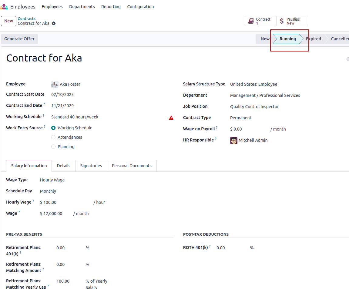 How to Generate Payslip Based on Employee Standard Working Hours in Odoo 18-cybrosys
