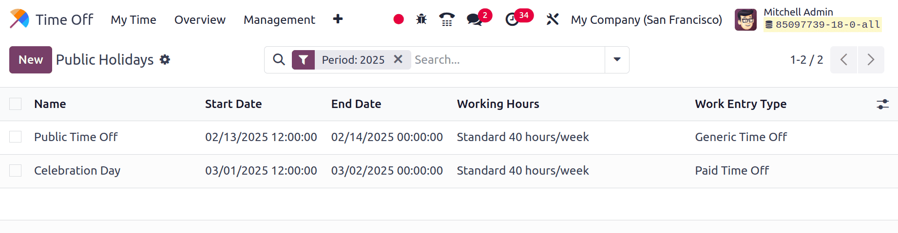 How to Generate Timesheets for Public Holidays and Time Off in Odoo 18-cybrosys