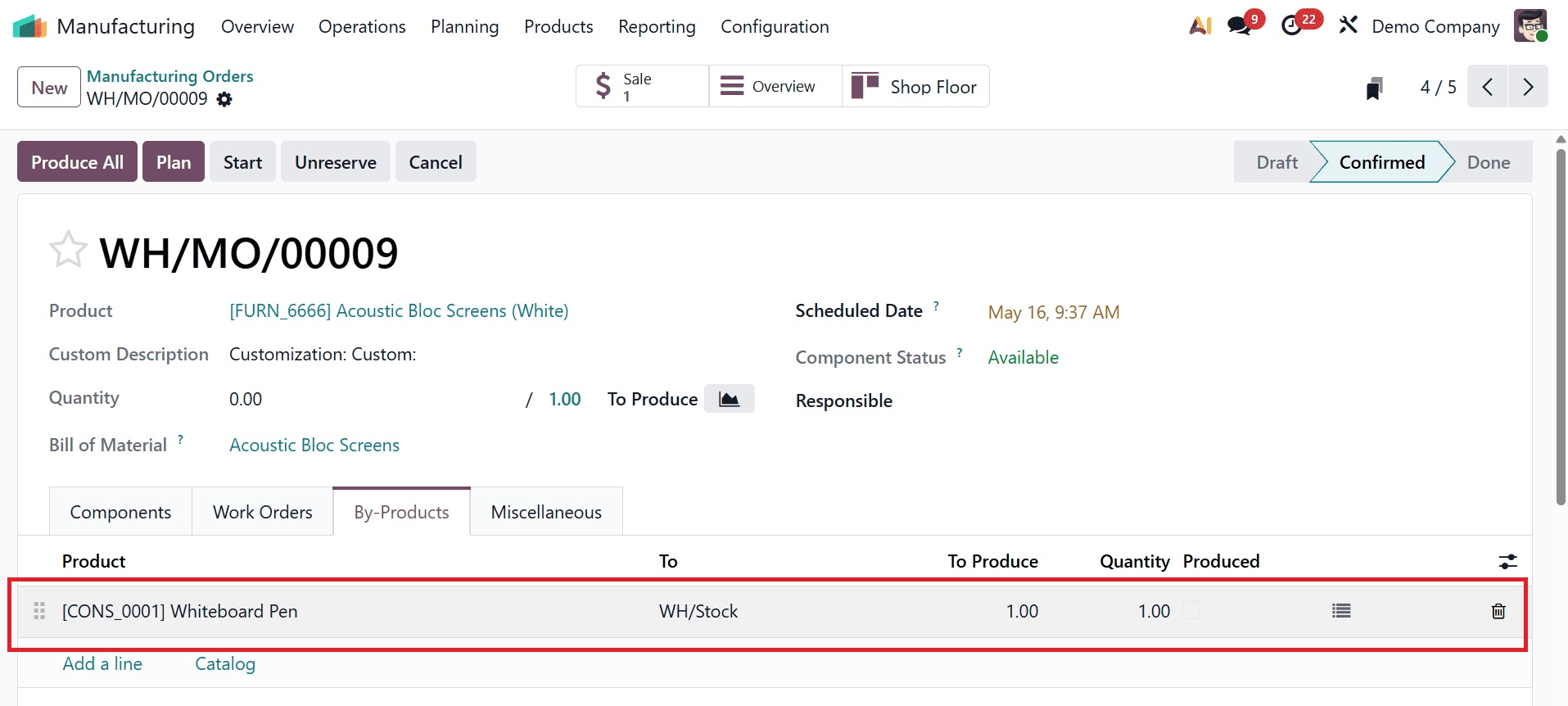 How to Handle By-Products in Manufacturing Operations in Odoo 19-cybrosys