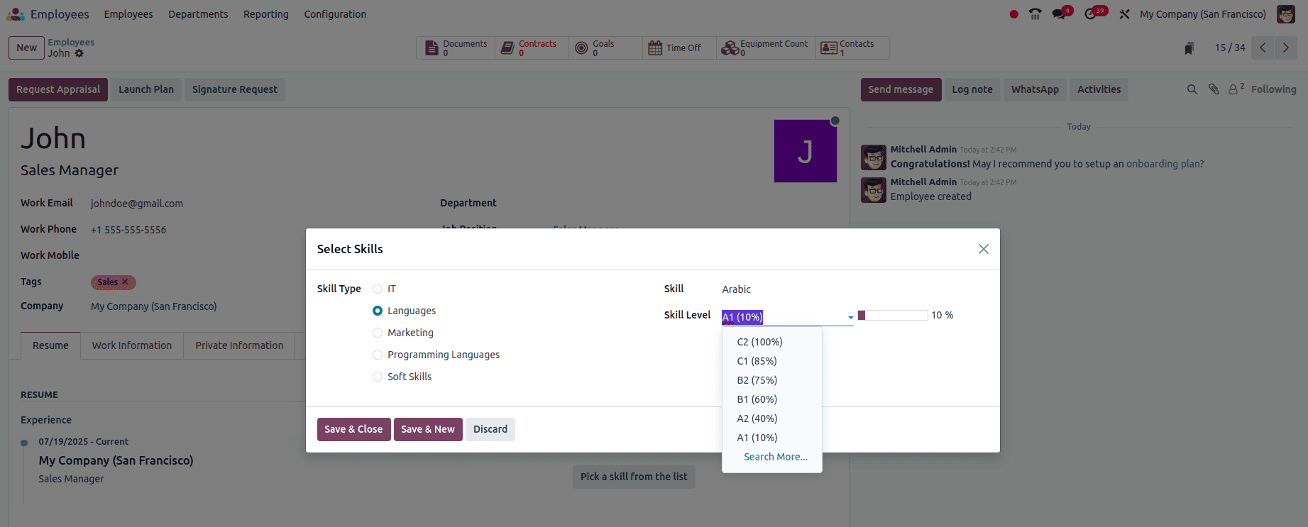 How to Handle Employee Skill Management in Odoo 18-cybrosys