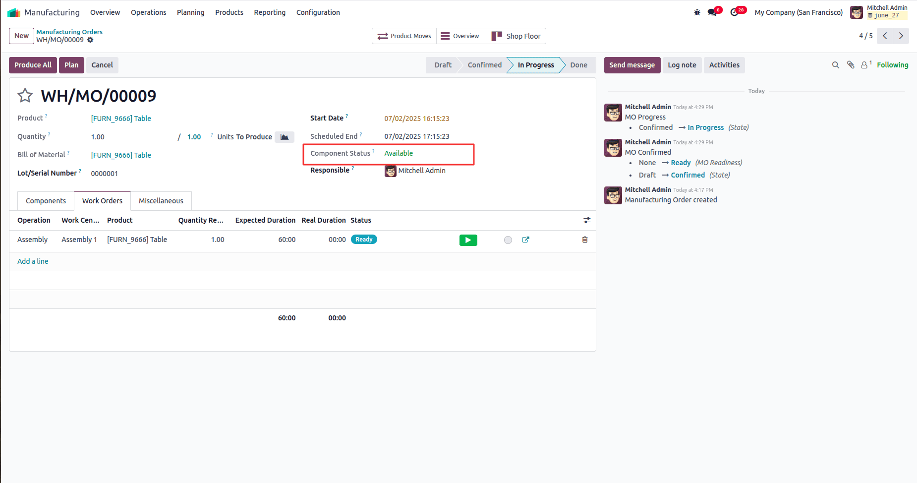 How to Handle Manufacturing with One-Step Warehouse Configuration in Odoo 18-cybrosys