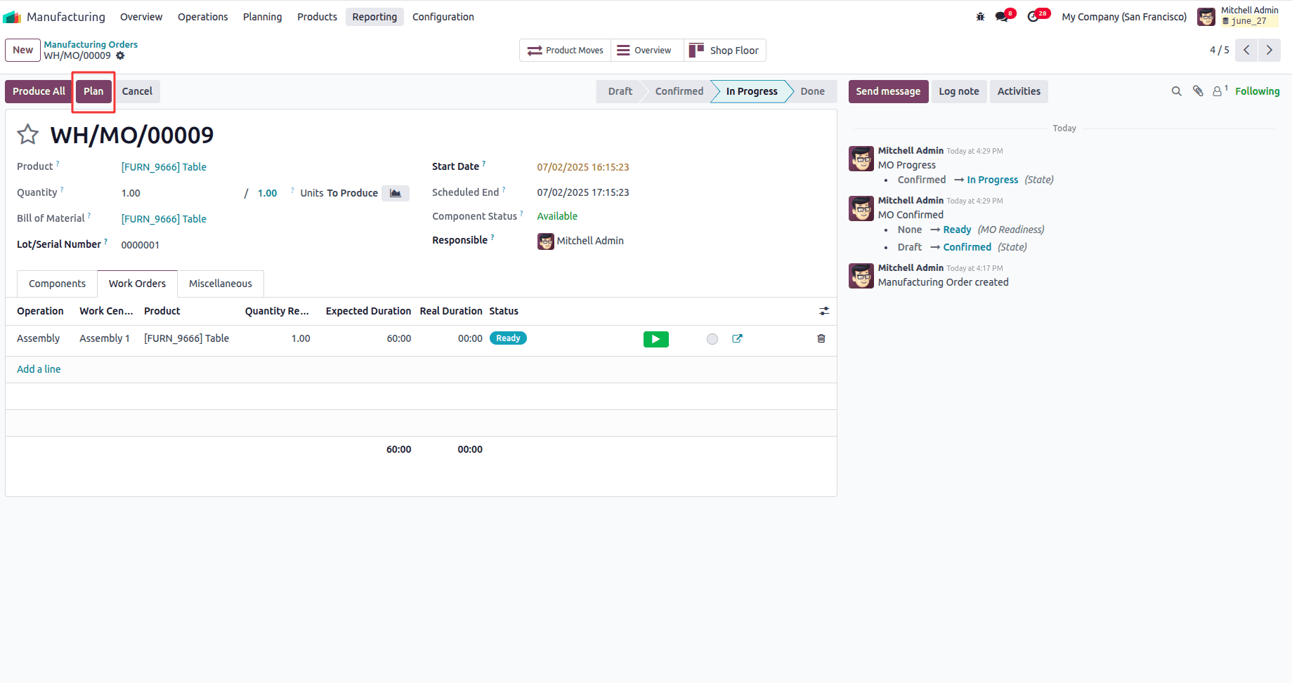 How to Handle Manufacturing with One-Step Warehouse Configuration in Odoo 18-cybrosys