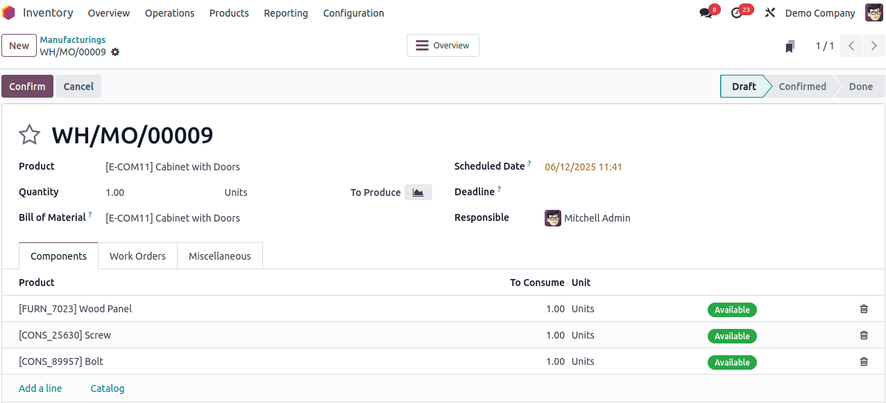 How to Handle Manufacturing with Two Step Warehouse Configuration in Odoo 18-cybrosys