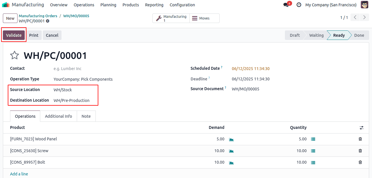 How to Handle Manufacturing with Two Step Warehouse Configuration in Odoo 18-cybrosys