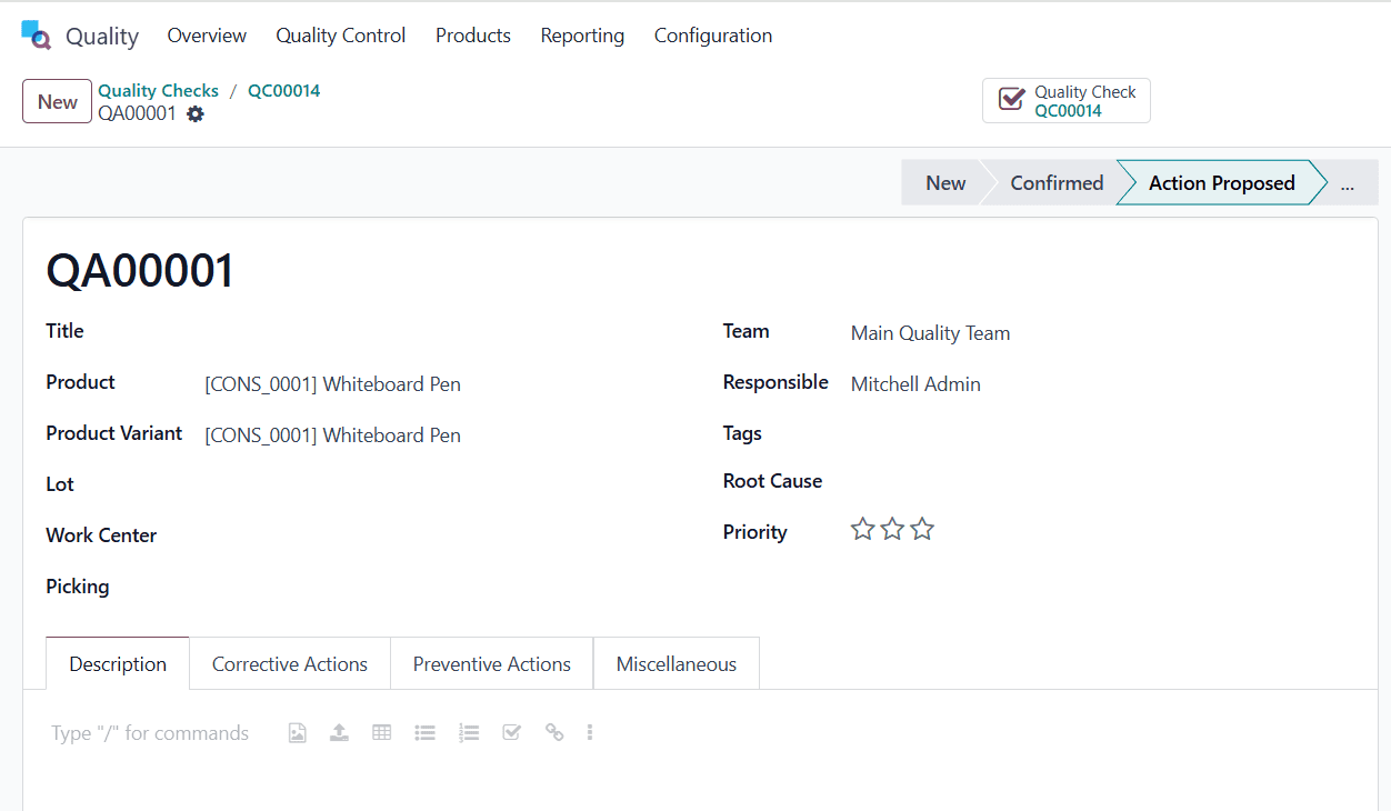 How to Handle Quality Checks and Quality Alerts in Odoo 18-cybrosys