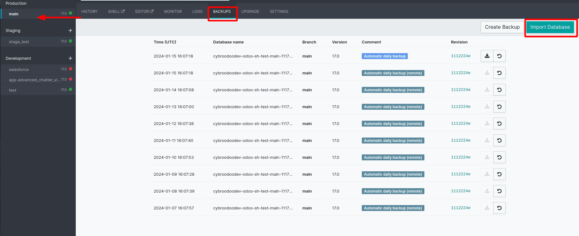 How to Import Database in Odoo Sh-cybrosys