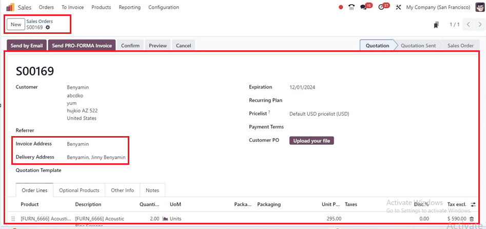 How to Include Invoice & Delivery Address Inside Customer Invoices in Odoo 17-cybrosys