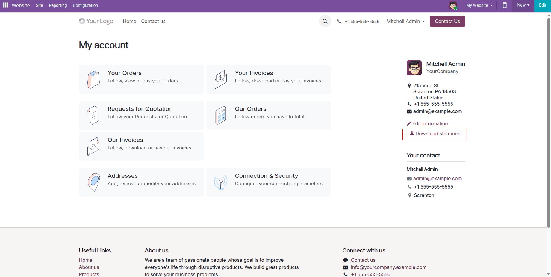 How to Inherit and Extend the My Account Sidebar in Odoo 19 Portal-cybrosys