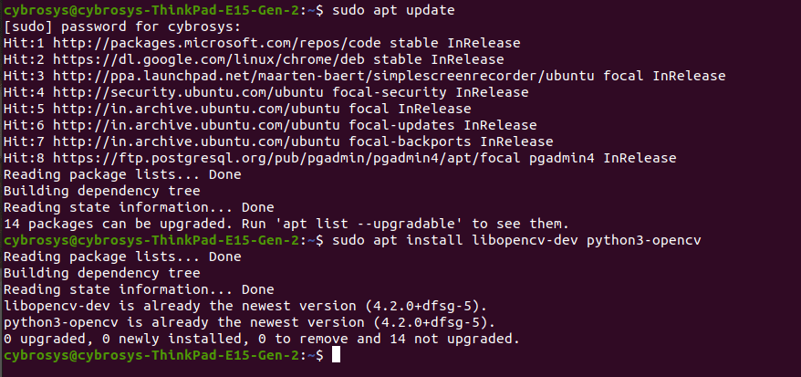  How To Install OpenCV On Ubuntu 20.04-cybrosys
