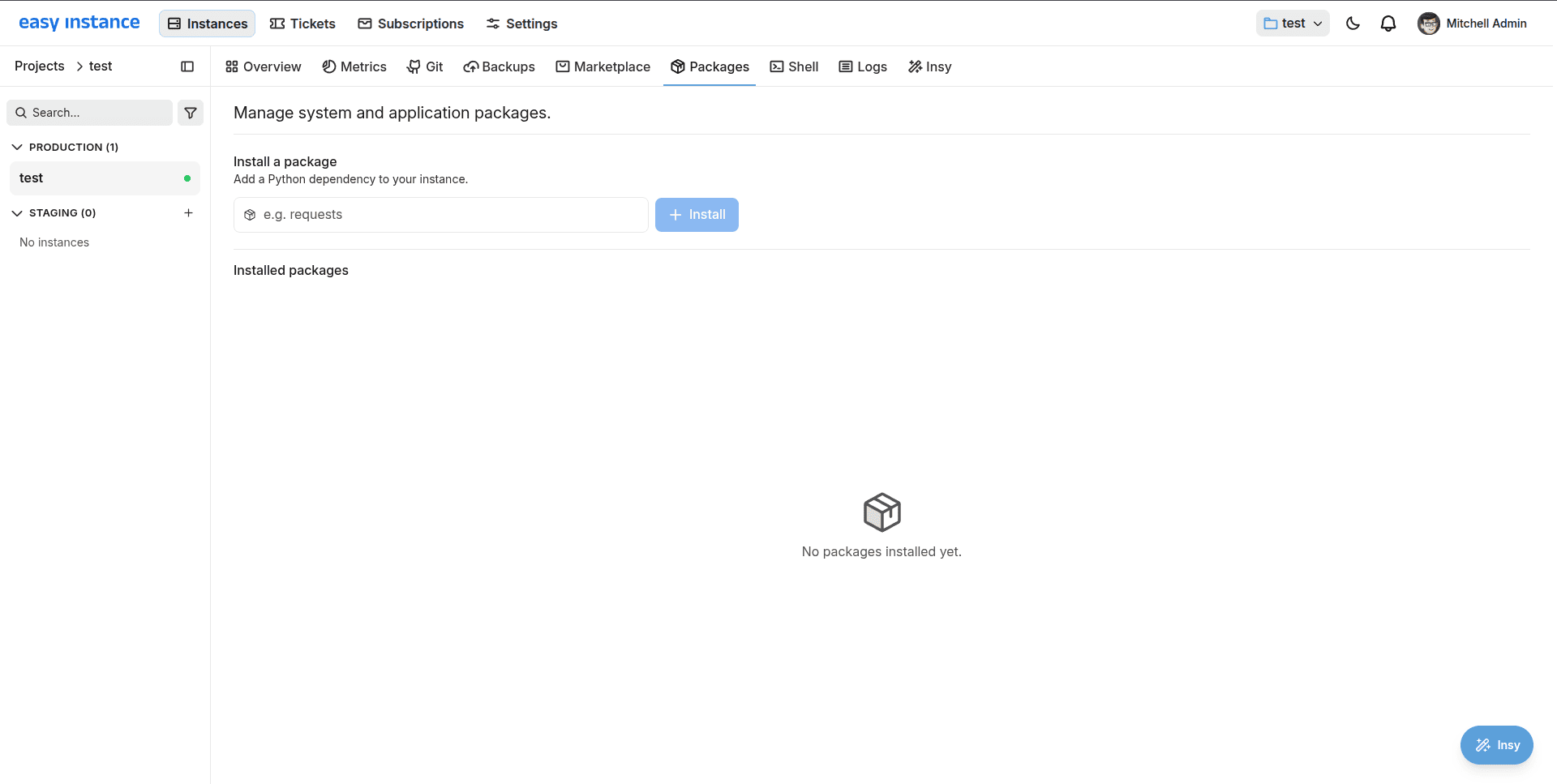 How to Install Python Packages in EasyInstance-cybrosys