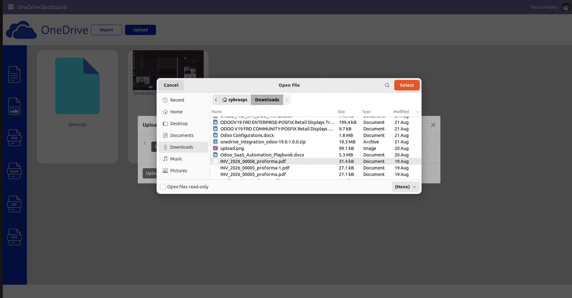 How to Integrate Microsoft OneDrive in Odoo 19-cybrosys