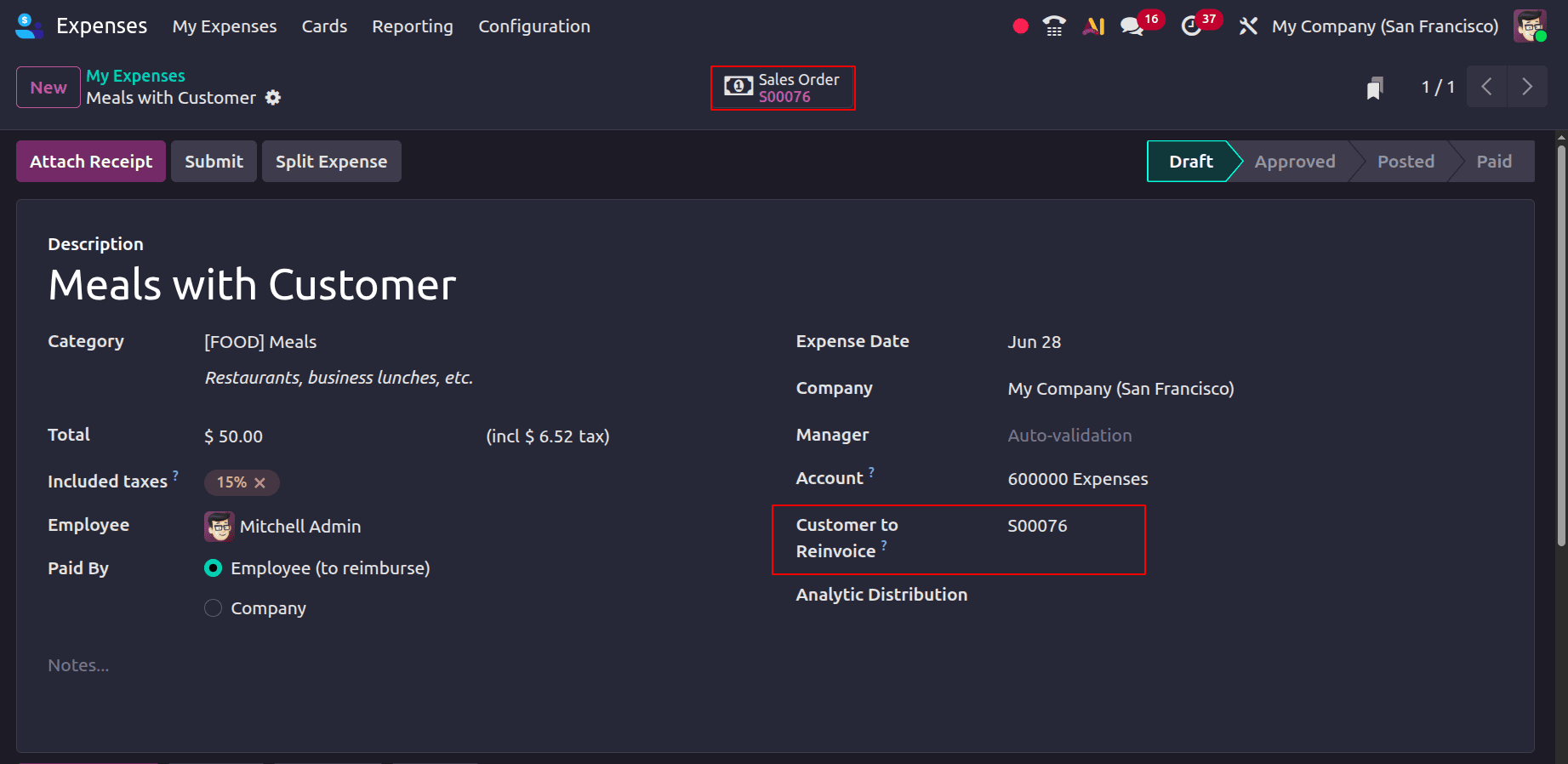 How to Invoice Customers for Expenses in Odoo 19-cybrosys