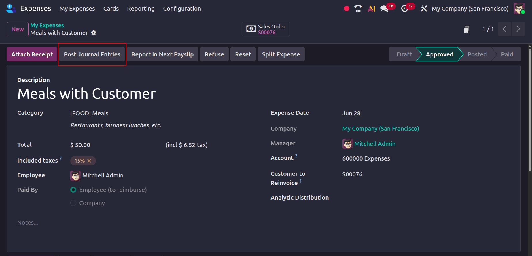 How to Invoice Customers for Expenses in Odoo 19-cybrosys