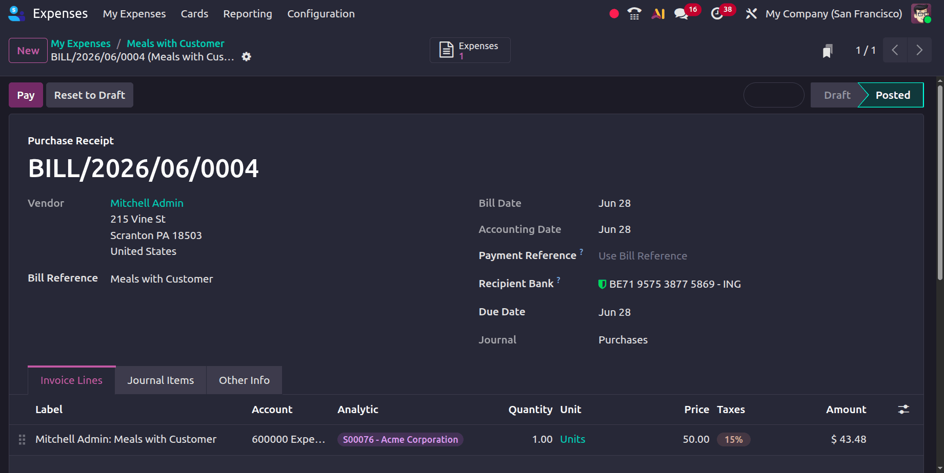 How to Invoice Customers for Expenses in Odoo 19-cybrosys