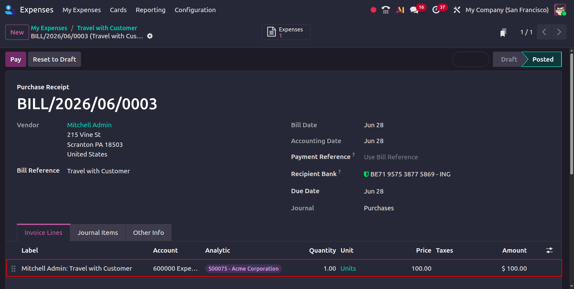 How to Invoice Customers for Expenses in Odoo 19-cybrosys