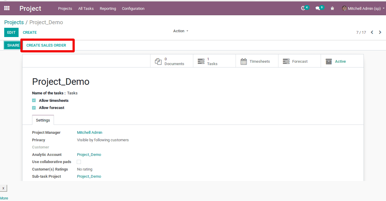 How to Invoice a Project in Odoo V12