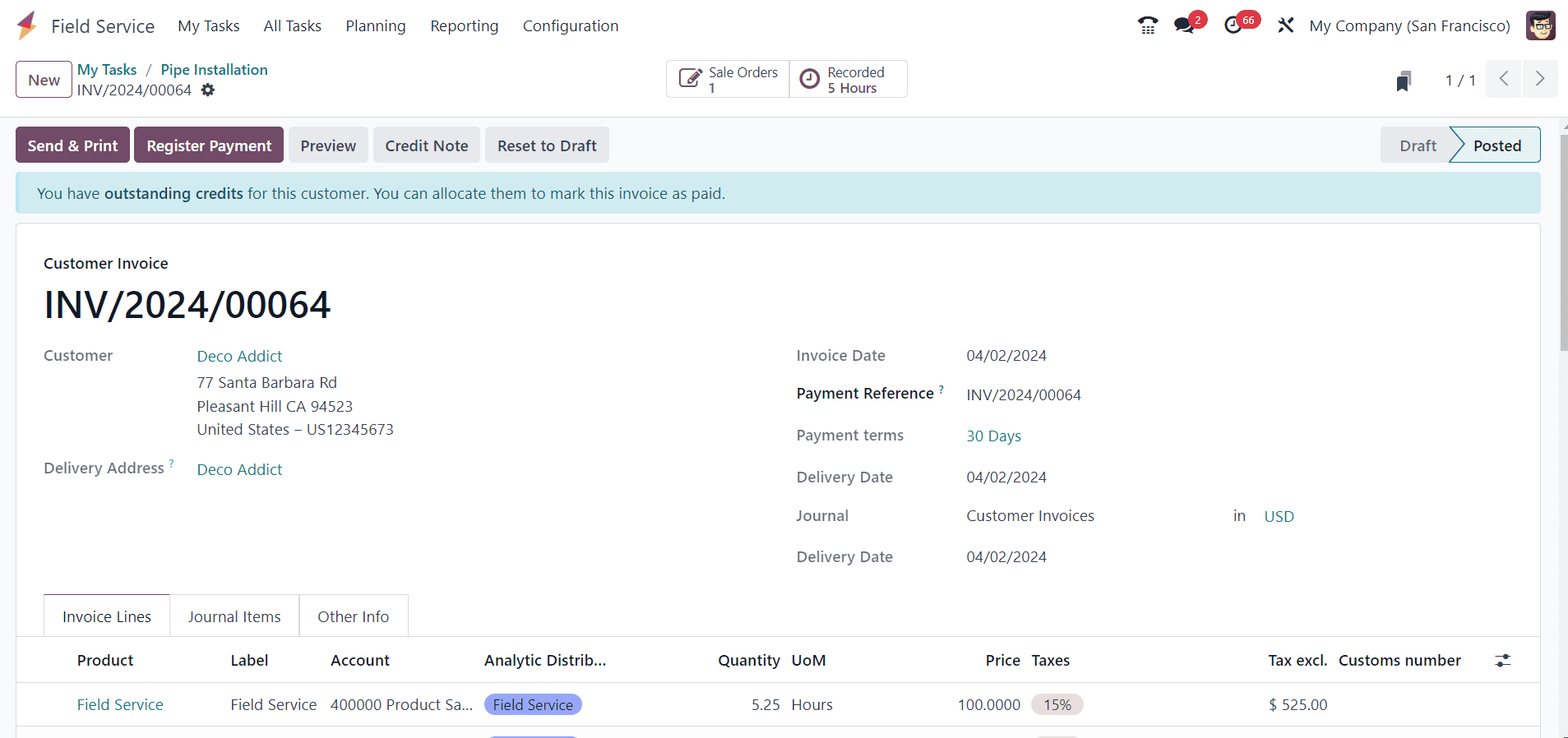 How to Invoice Time & Material Used in a Field Service in Odoo 17-cybrosys