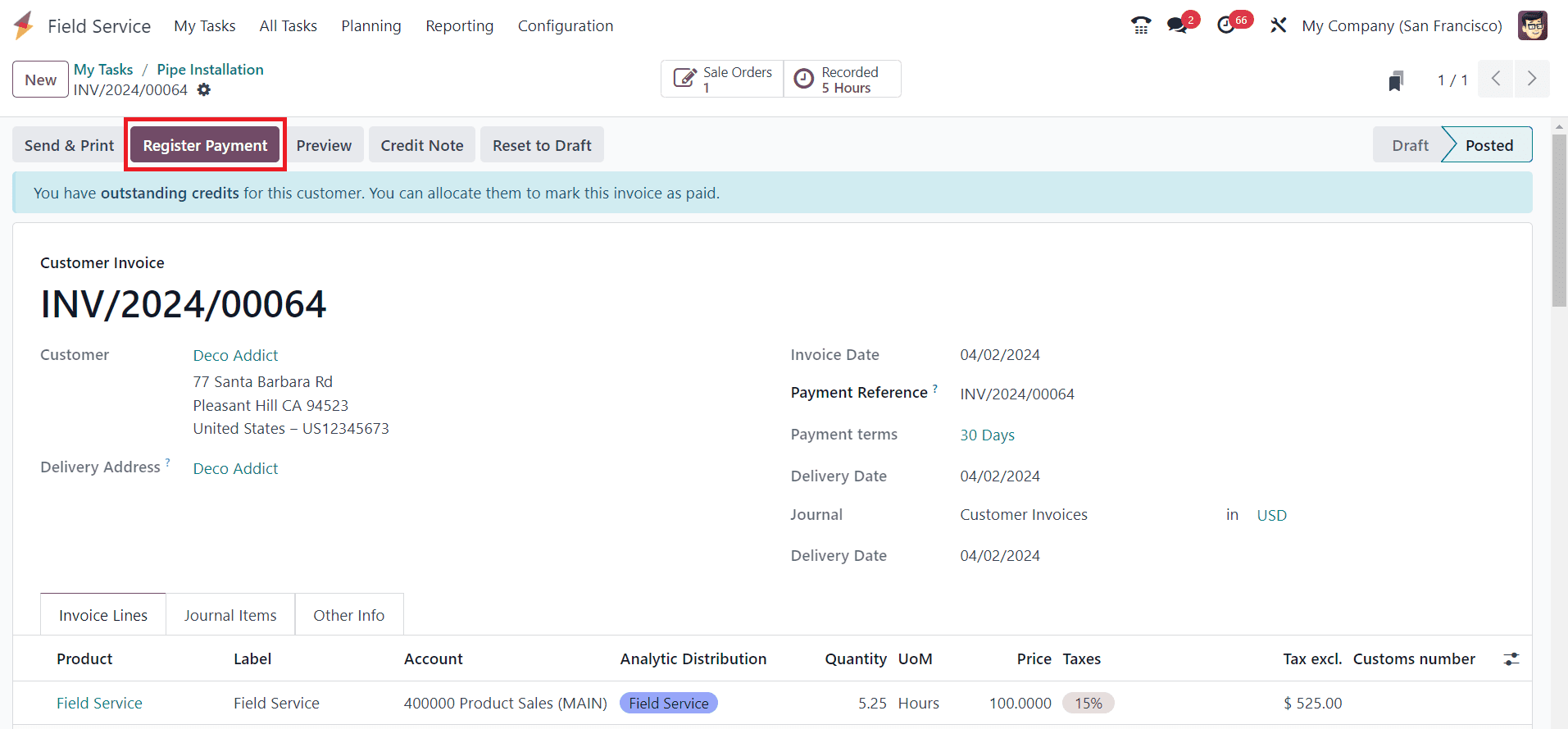 How to Invoice Time & Material Used in a Field Service in Odoo 17-cybrosys