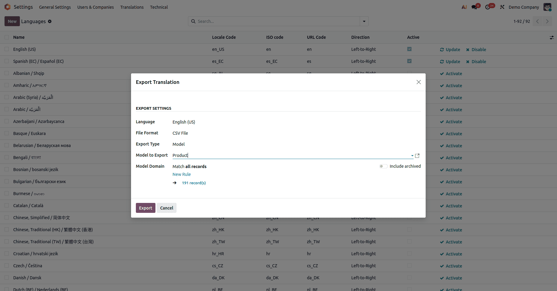 How to load Translation Data Files into Odoo 19-cybrosys