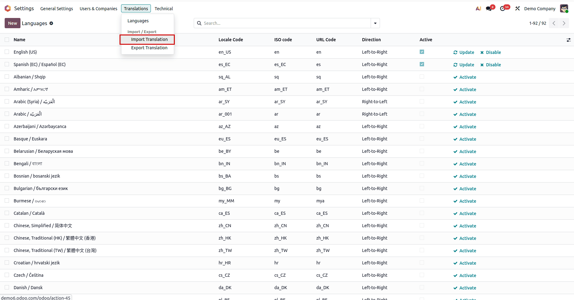 How to load Translation Data Files into Odoo 19-cybrosys