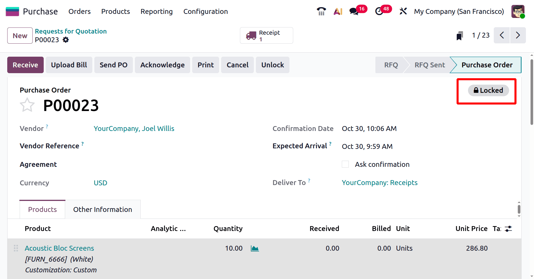 How to Lock Purchase Orders After Confirmation in Odoo 19-cybrosys