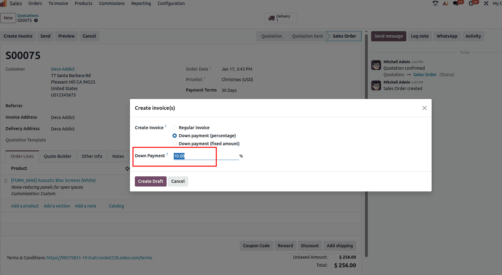 How to Make Down Payments in Odoo 19 Sales-cybrosys