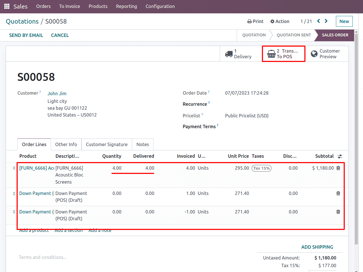 How to Make Down Payments with Odoo 16 POS App-cybrosys