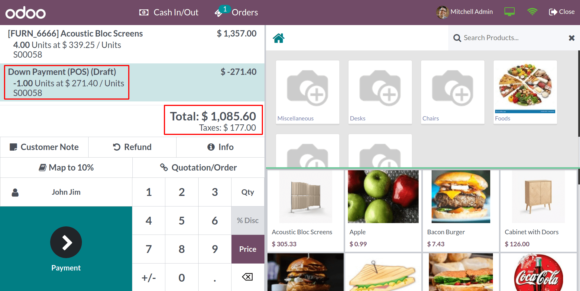 How to Make Down Payments with Odoo 16 POS App-cybrosys
