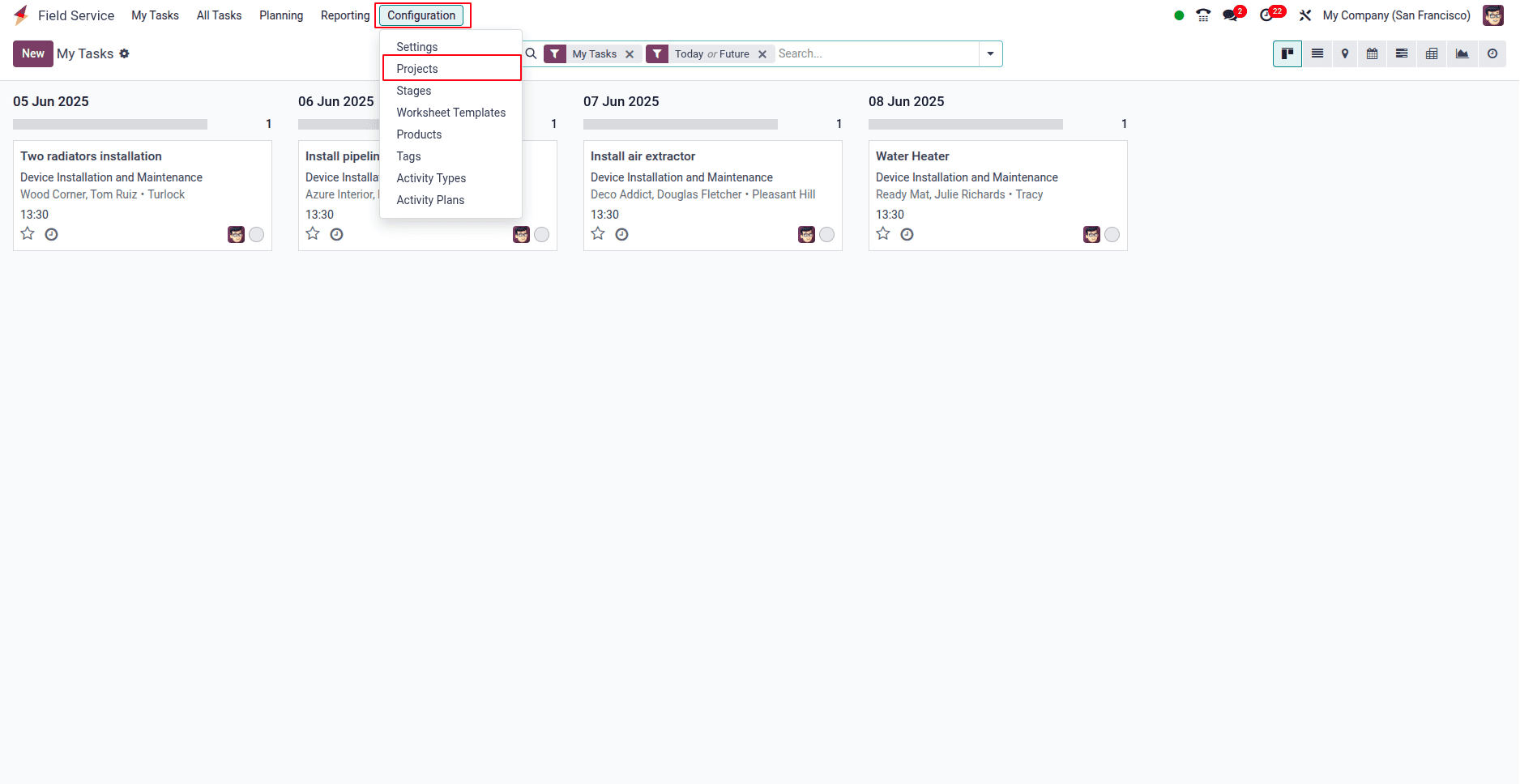 How to Manage a Field Service Project in Odoo 18-cybrosys