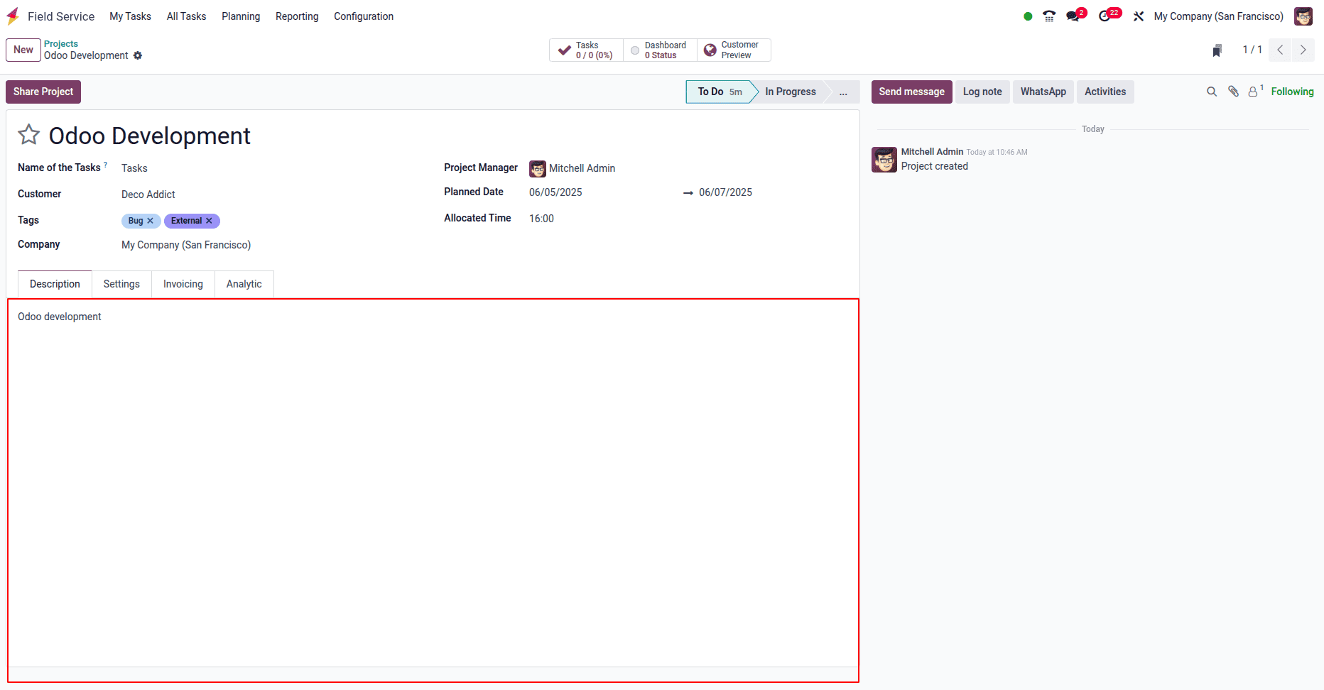 How to Manage a Field Service Project in Odoo 18-cybrosys