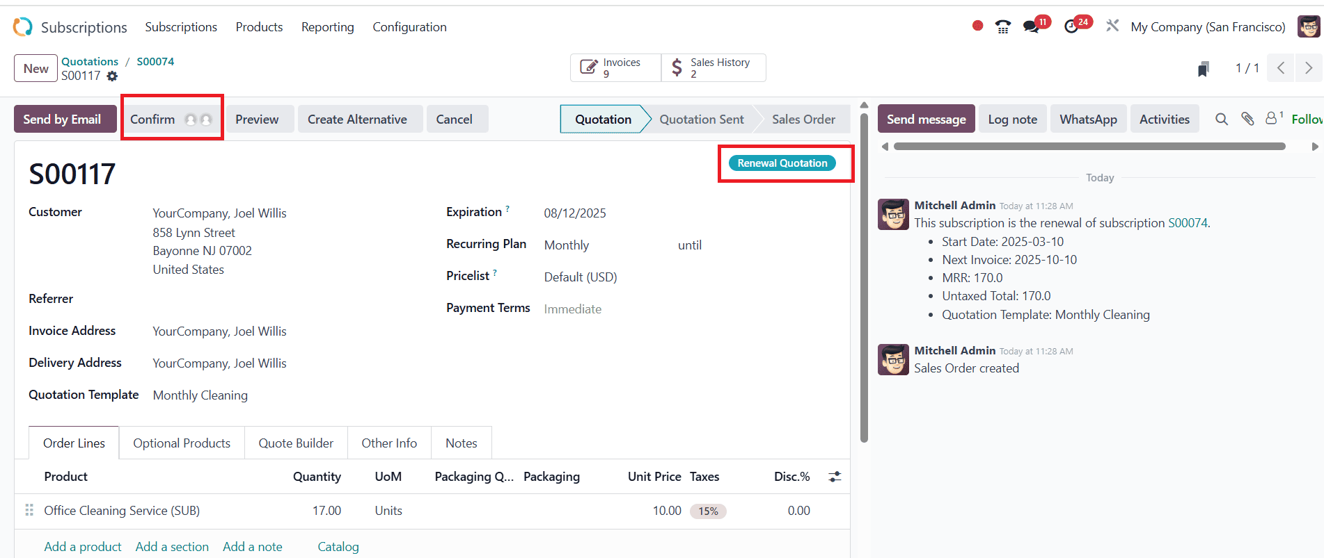 How to Manage a Subscription Renewal in Odoo 18-cybrosys